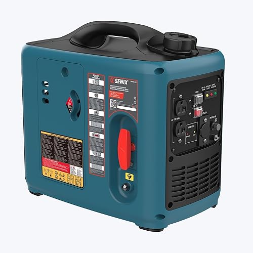 SENIX 4QL 56cc-1.0KW 800w Portable Inverter Generator for Home Use,Gas Powered Engine for Camping,DIY Outdoor Projects,Emergency Power Outage(GN4QL-L1)