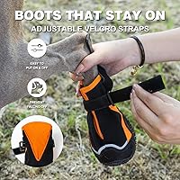 Vista 3 de Zapatos de perro para perros grandes, botines impermeables para pavimento caliente, nieve de invierno, botas antideslizantes para perro con tiras