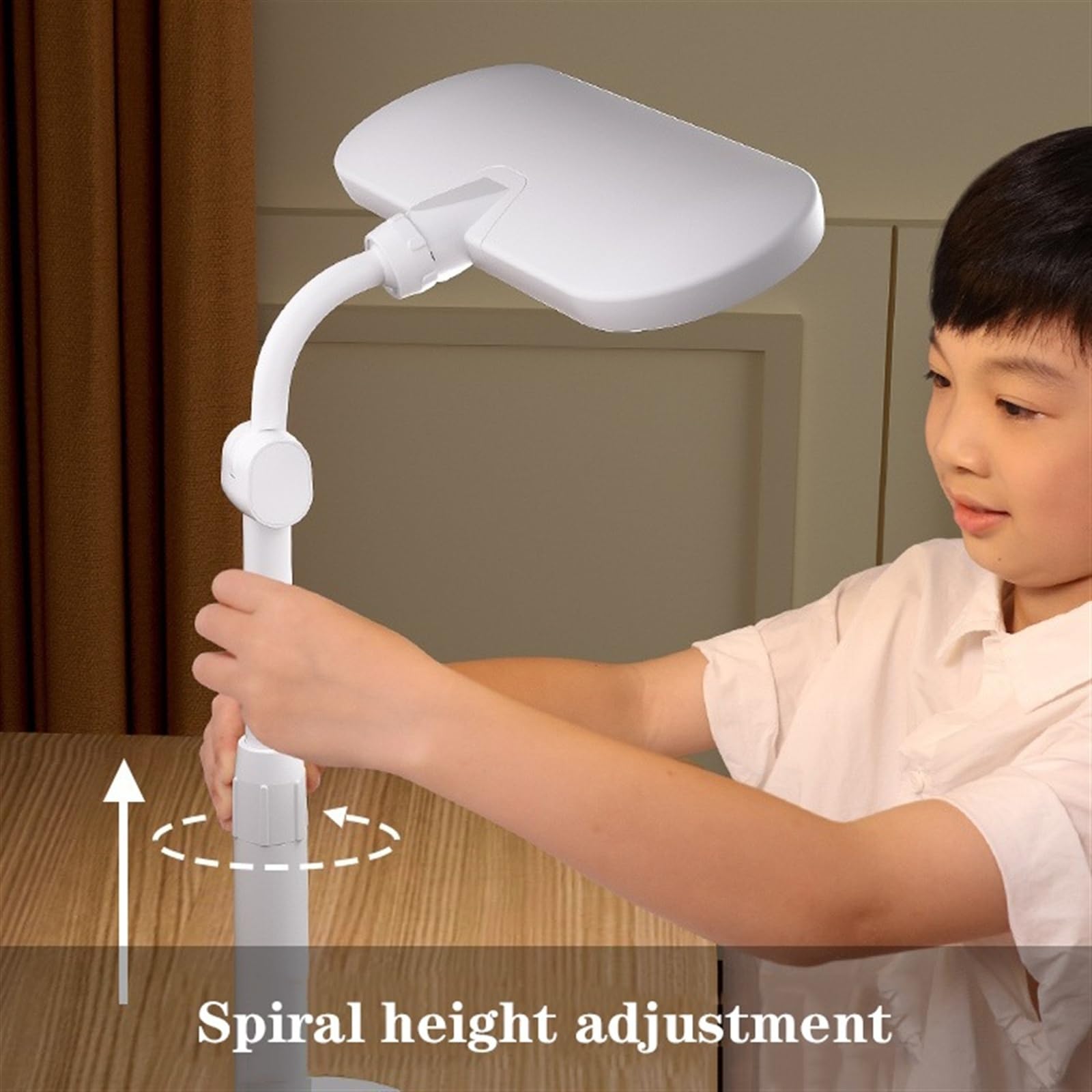 Lámpara Escritorio Lámpara de escritorio regulable, lámpara LED moderna altura ajustable con 2 puertos carga USB/puerto tipo C, 4 salidas CA, 3 modos iluminación, atenuación continua Desk Lamp