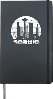 Seattle Souvenirs Washington State Vacation Outdoors Travel Hardcover Journal, Black