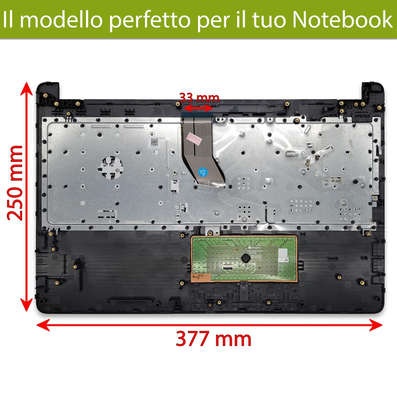 new net - Top Case Palmrest con Tastiera Compatibile con Notebook HP 15-BS, 15-BW, 250 G6, 255 G6 [Colore Dark Ash Silver - con touchpad - Layout ITA]