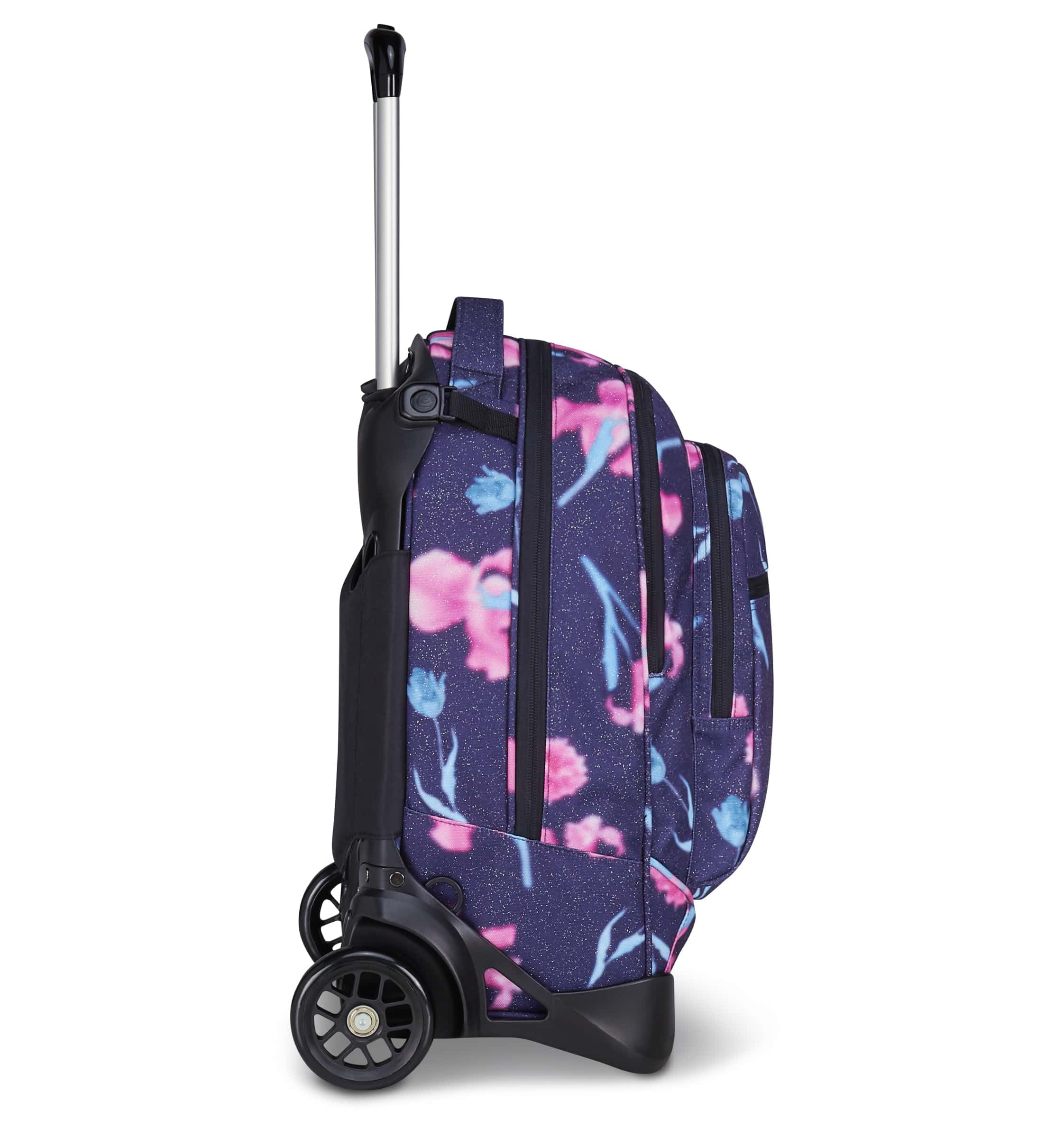 Invicta Trolley Scuola Plug Fantasy Shine, Viola, 3 in 1, Zaino Doppio Scomparto Con Carrello Sganciabile, Tasca Per PC, Tasca Per Borraccia, 34 lt, Scuola Media e Superiore, Viaggio, Zaino Ragazza