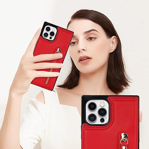 Miniatura 2 de Funda cruzada para teléfono iPhone 12  iPhone 12 Pro de cuero con tarjetero, funda protectora extraíble y ajustable con botón compatible con iPhone