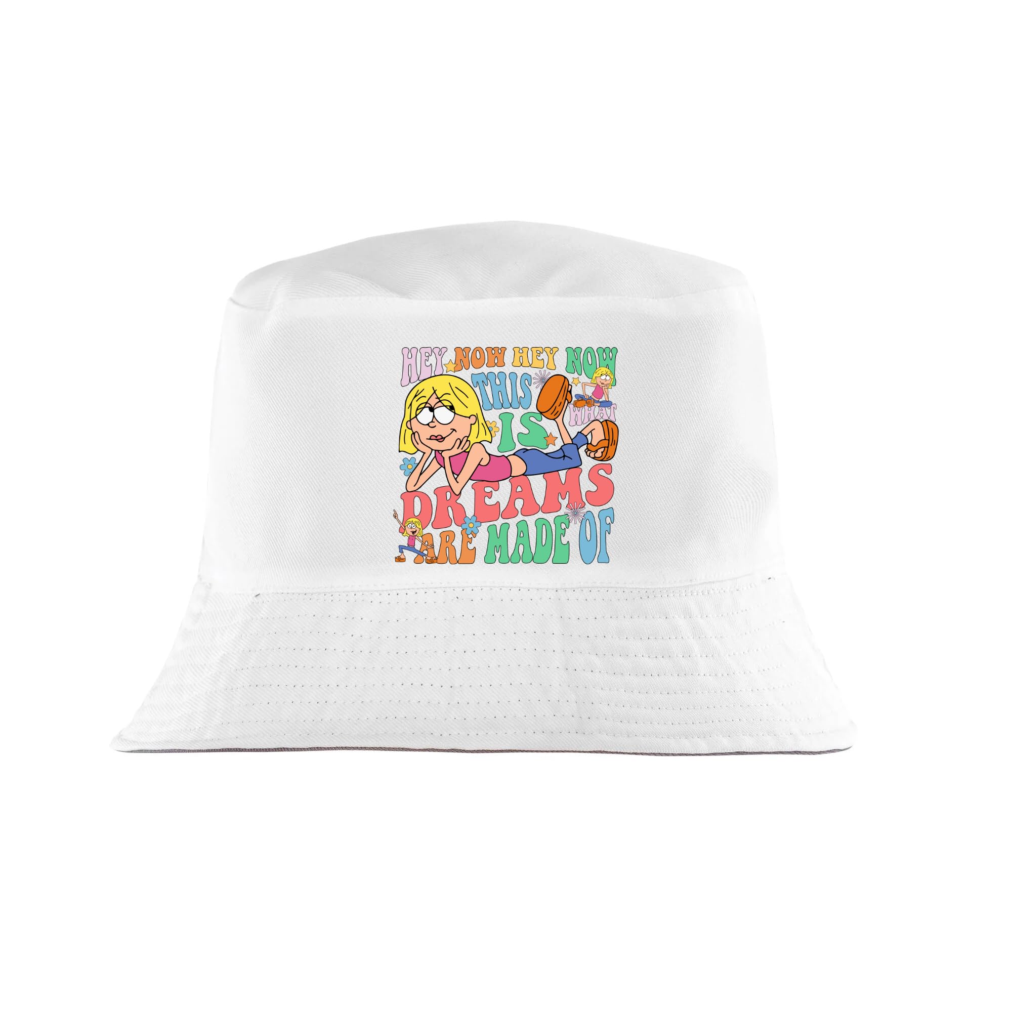New Spirit Original Hey Now This is What Dreams are Made of Lizzie McGuire 2000s icon Cool Cute Adults Bucket hat, Novelty Hats Humerous Iconic Funny Fun Joke Pun Silly Trendy White