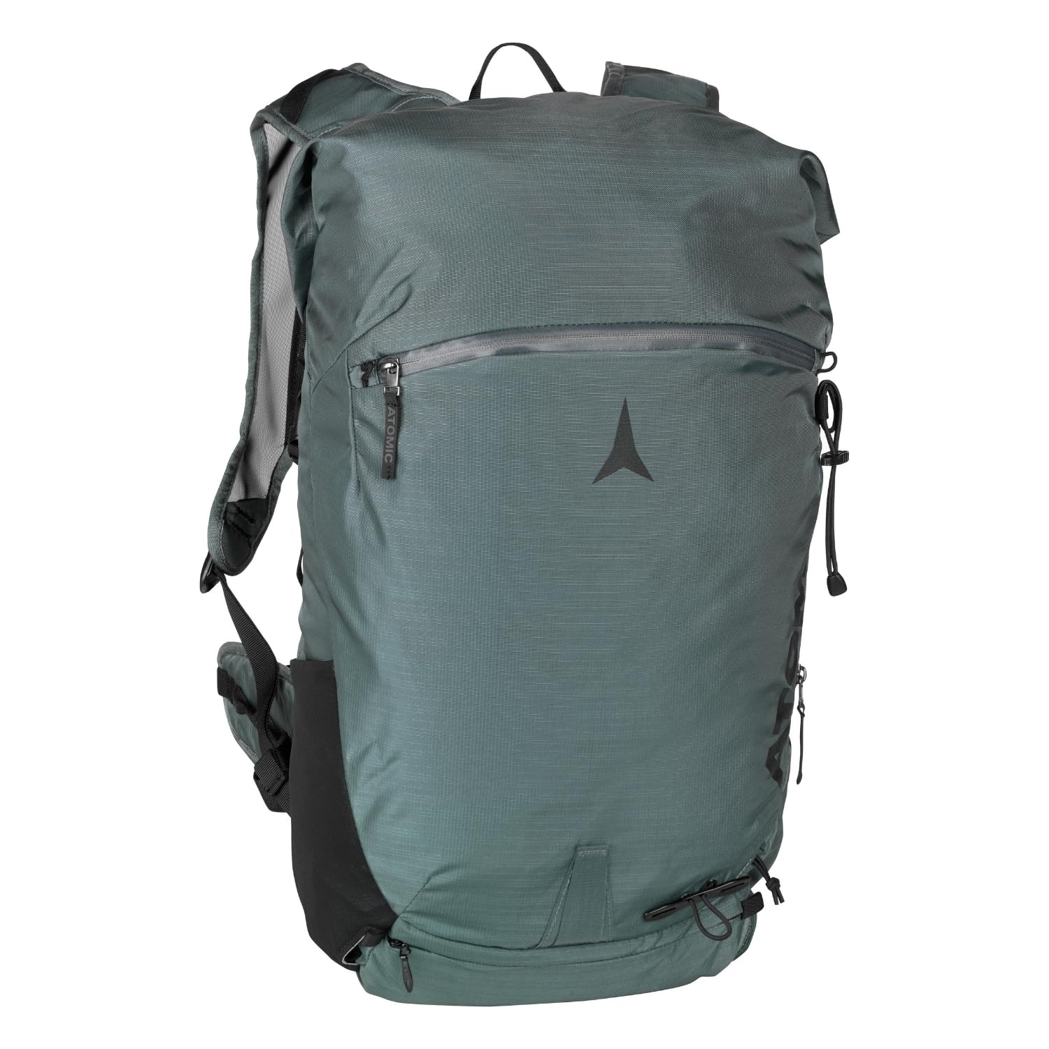 ATOMIC Backland 22+ Green/Grey I leichter Skitouren-Rucksack mit Rolltop-Verschluss I alpiner Wanderrucksack mit mehr als 22L Stauraum I robuster & vielseitiger Ski-Rucksack mit Hüftgurt
