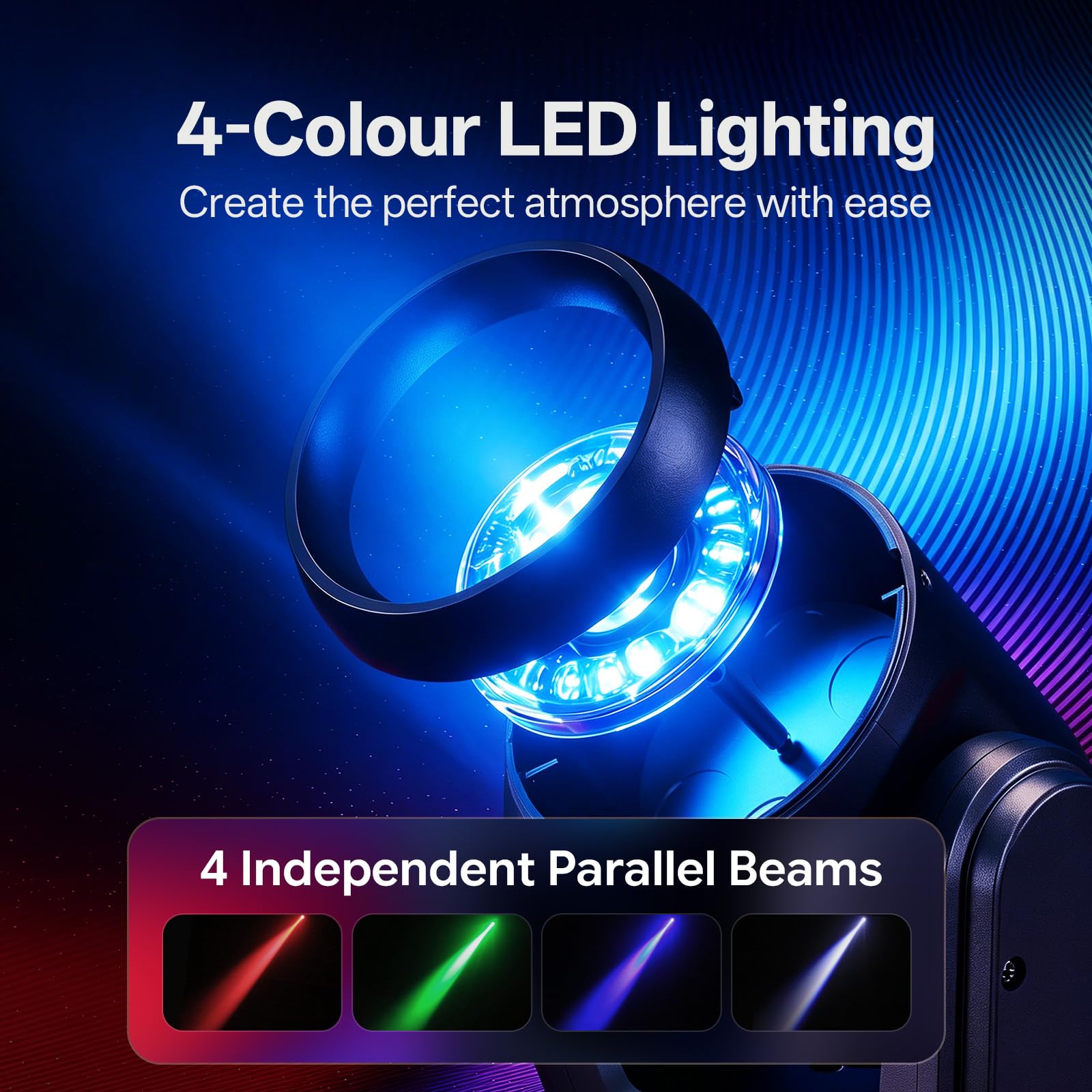 2 pezzi Mini Teste Mobili LED 30W Beam uce da Palcoscenico con Telecomando 5 modalità controllo Stroboscopico DMX512 Luci Palcoscenico per Natale Club DJ Discoteca Festa