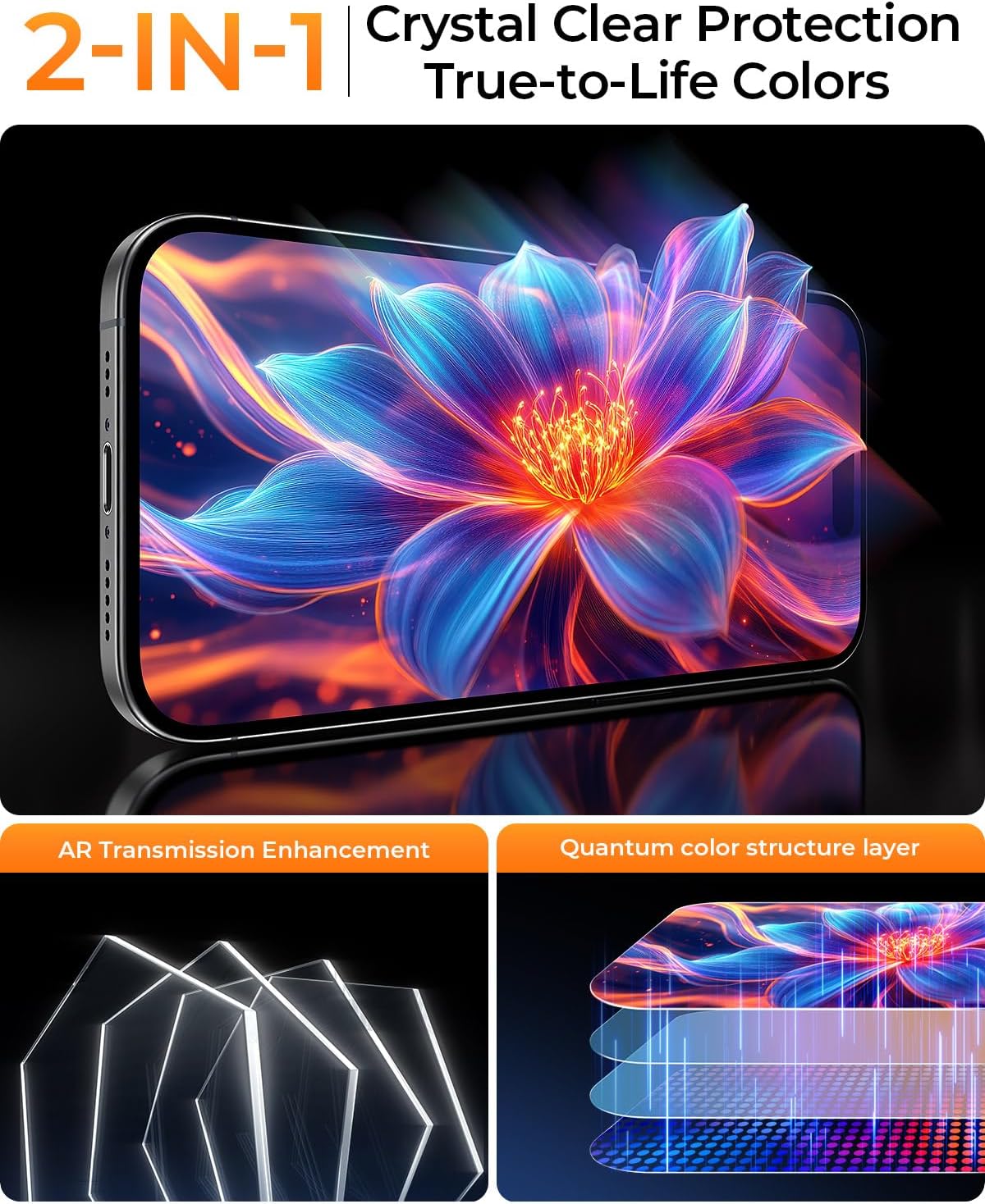 delicoco DIMONCOAT [4 件装][自动对准套件] 屏幕保护膜兼容 iPhone Ultra 6.7 英寸 [10