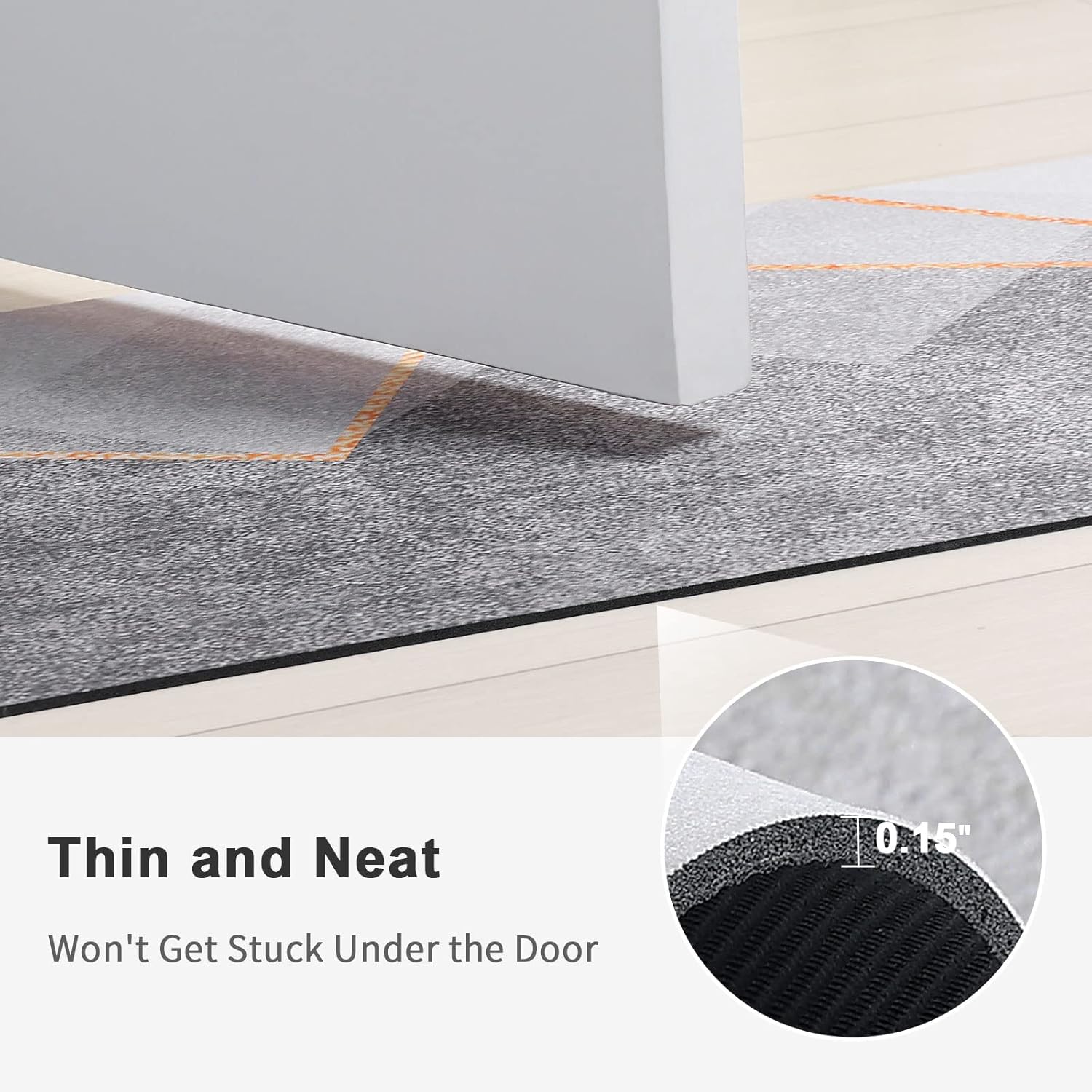 Stiio Large Bath Mat 17x35 inch, Super Absorbent Bath Mats Quick Drying Bathroom Rug Non-Slip, Thin Bathroom Rug That Fit Under Door, Washable Shower Door Mat for Kitchen, Bathtub,Sink,Grey - Image 5