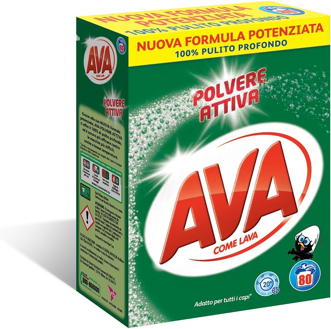 Ava Detergent for Washing Machine, Active Powder 80 Misurini