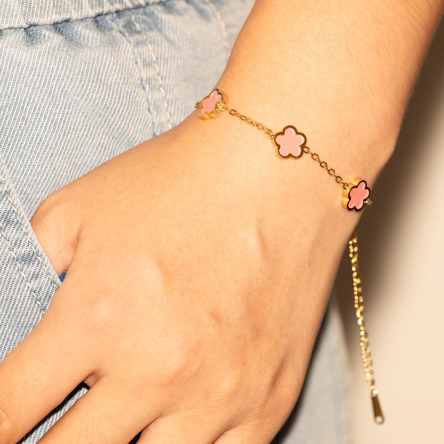 18K Gold Plated Bracelets for Women Trendy Link Clover Bracelet Fashion Jewelry for Women - Image 4