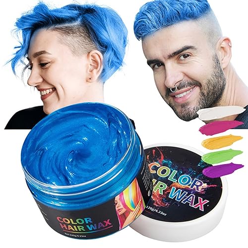 USLZ03 - Cera temporal de color para el cabello, 4.23 onzas, tinte temporal para el cabello, crema de barro para hombres y mujeres, elegante cera