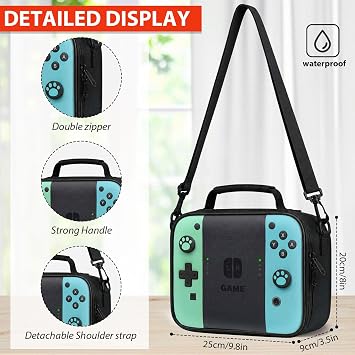 Insulated Lunch Box for Boys Girls, Game Lunch Bag for School Work Office Travel Picnic Hiking Beach, Reusable Portable Lunchbox with Adjustable Strap
