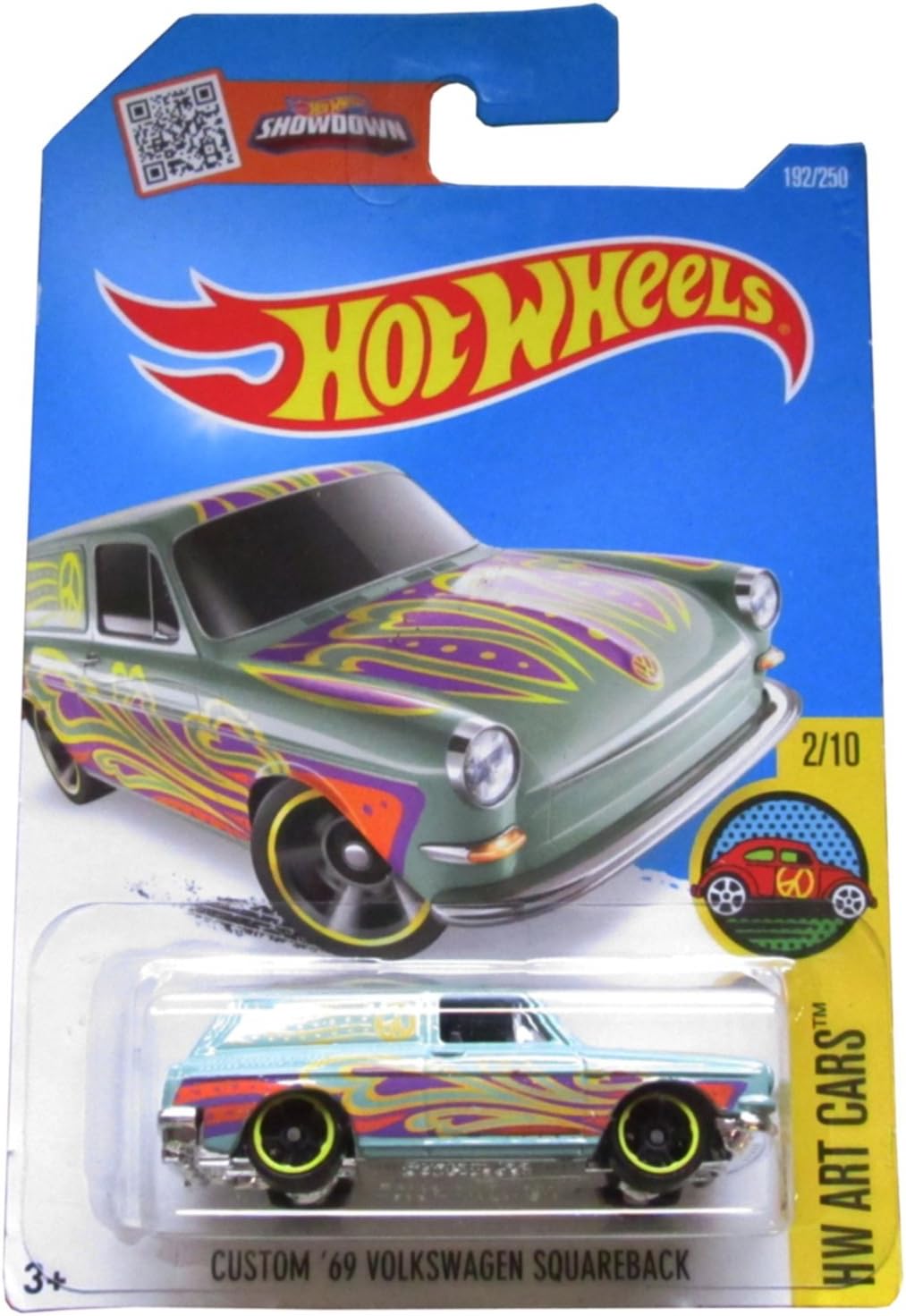 2016 HW Art Cars Custom '69 Volkswagen Squareback 192/250, Light Green