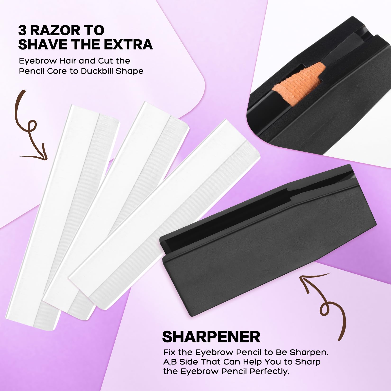 Kit per la mappatura delle sopracciglia con corda da 10 m x 2 colori, 50 stencil per righello, 20 g di pasta bianca e rosa, 2 pennelli per sopracciglia, matita per mappatura sopracciglia