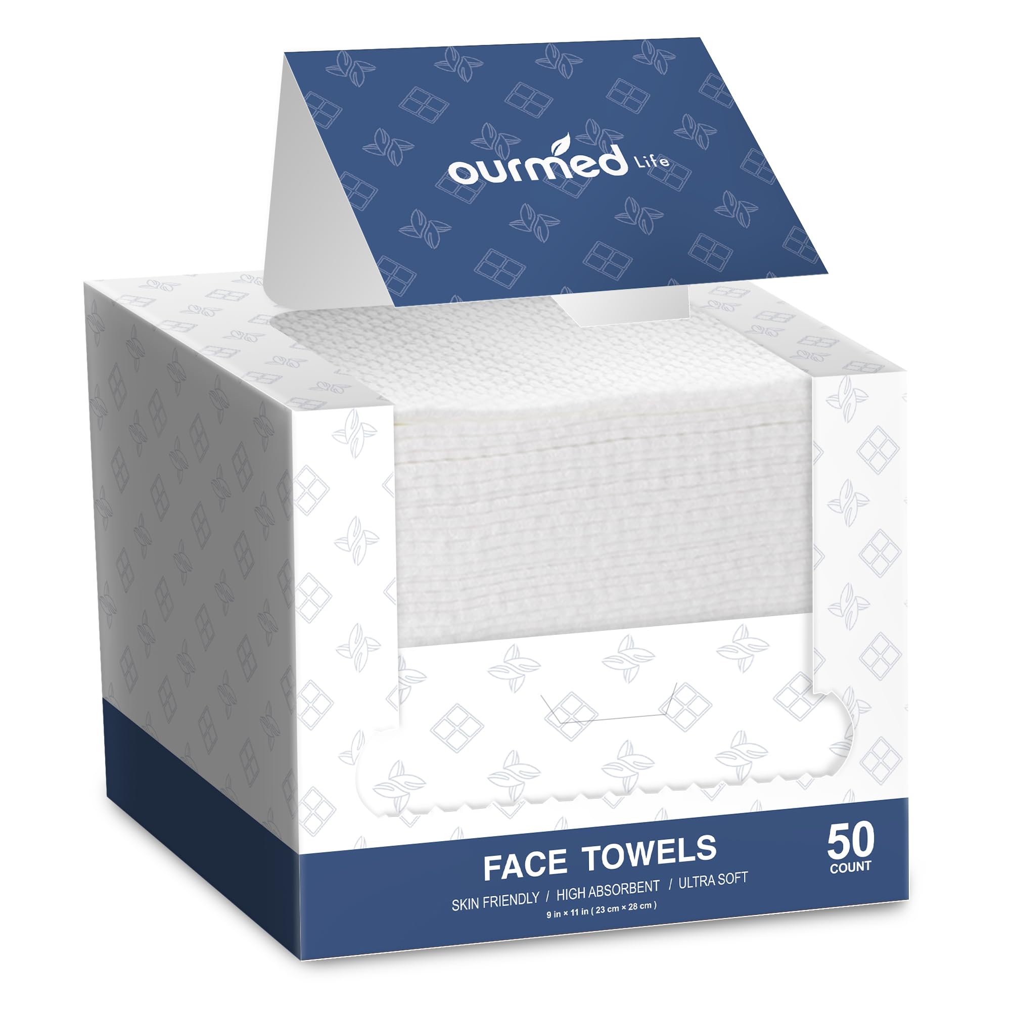Ourmed Life Face Towels 11 9 Disposable Face Towel Ultra-Soft Thickened Facial Towelettes Lint-Free Dry Wipes for Sensitive