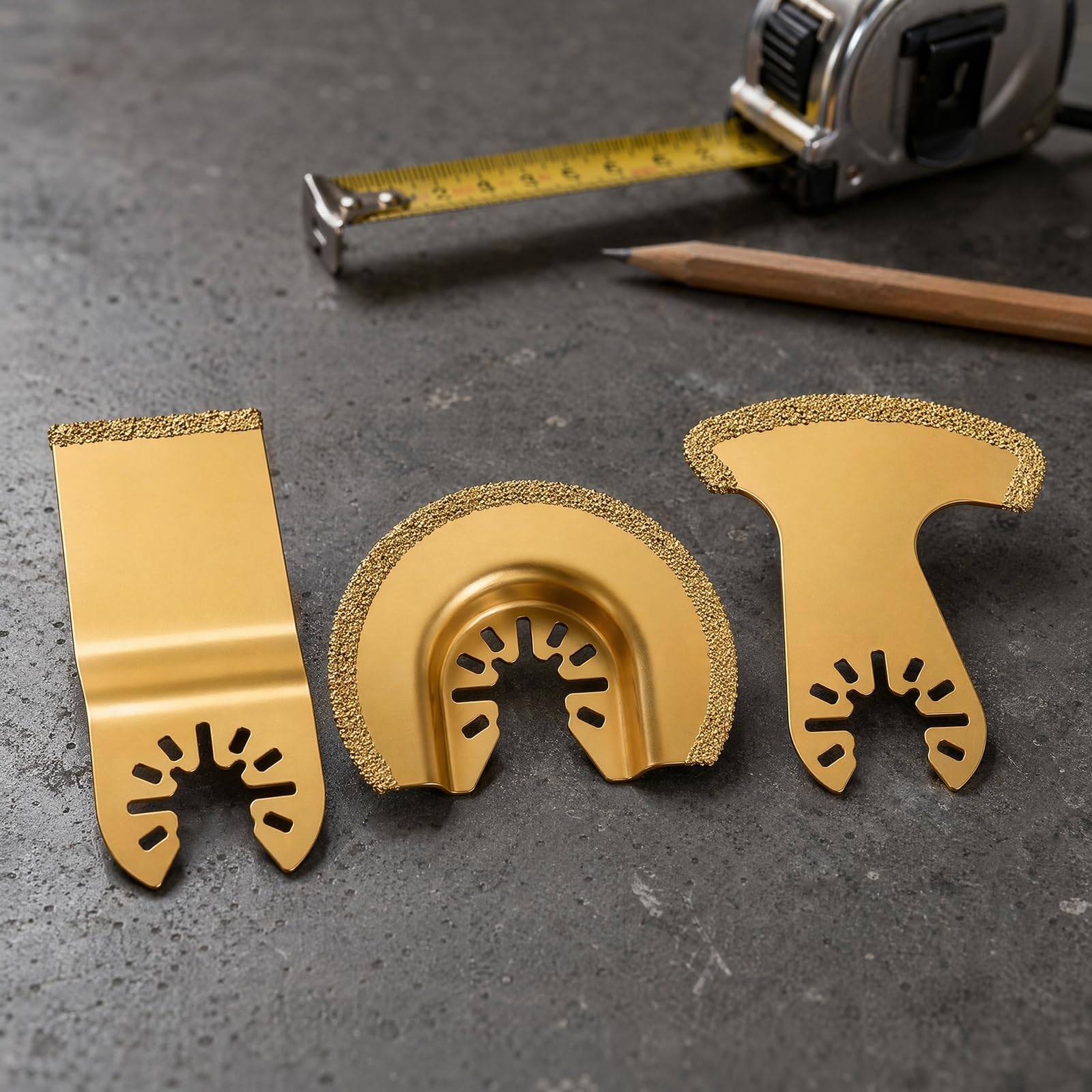 Naapesi Set 3 Lame Multifunzione Oscillanti in Carburo, Lame Multitool per Rimozione Fughe Piastrelle Marmo Cemento, Accessori per Pulizia, Levigatura e Ristrutturazione