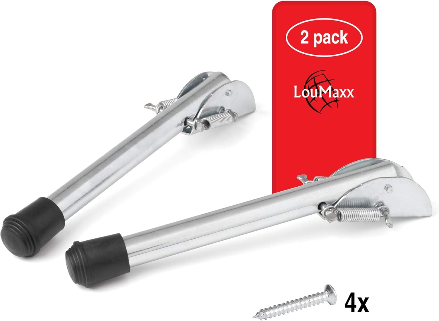 LouMaxx Door stop, set of 2, door holder, 14 x 150 mm, galvanised, door