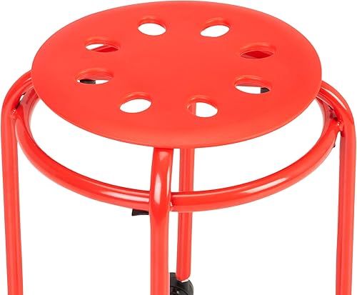 Miniatura 6 de Taburetes apilables móviles coloridos con ruedas, taburetes apilables para niños, asientos flexibles portátiles para el hogar, oficina, aulas,