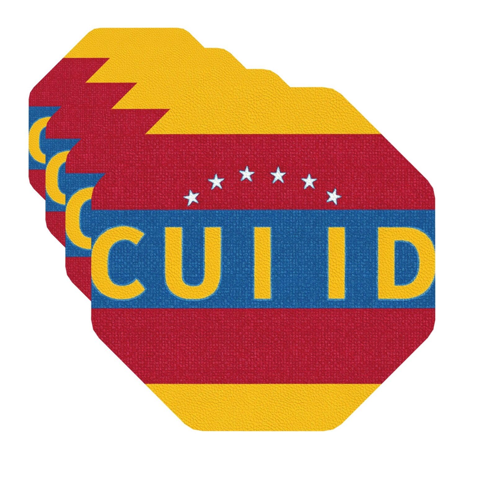 Drink Coasters Set of 4 Quick-Dry Leather Coaster Flag of Venezuela Coasters for Drinks Coffee Cup Mat Tabletop Protection Heat Resistant Coaster for Kitchen Bar Office Home Decor