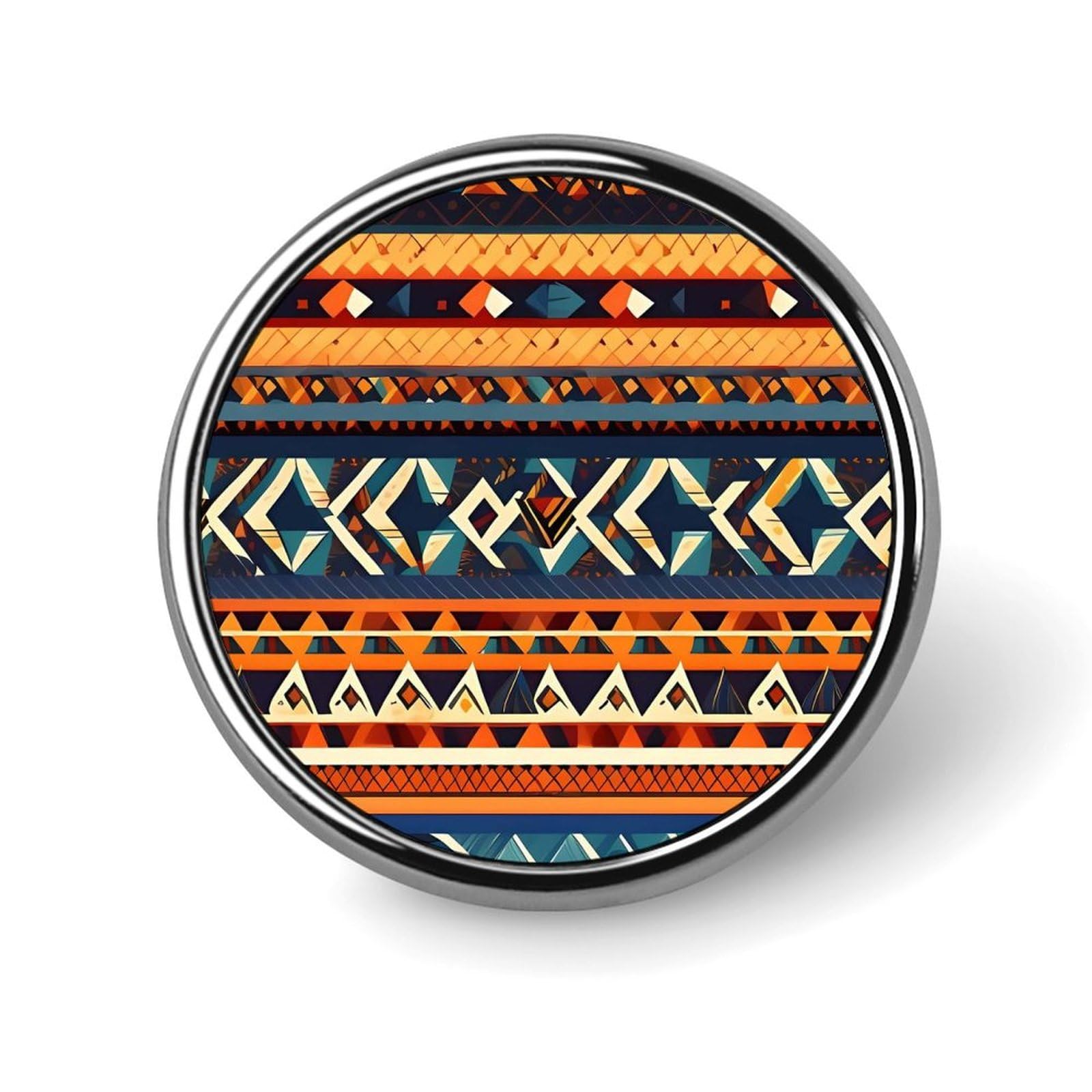 Stylish African National Patterns Printed Round Brooch: Lightweight, Durable, Stylish Wedding Accessory Ideal for Valentine's Day And Women's Day