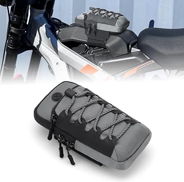 Motorcycle Bag for SurRon Light Bee X/S Electric Dirt Bike Front Frame Bag for Sur Ron Segway X160/X260 Talaria Sting MX3 R/MX4 Waterproof Storage Bag for E Ride Pro ID Phone Earphone Grey