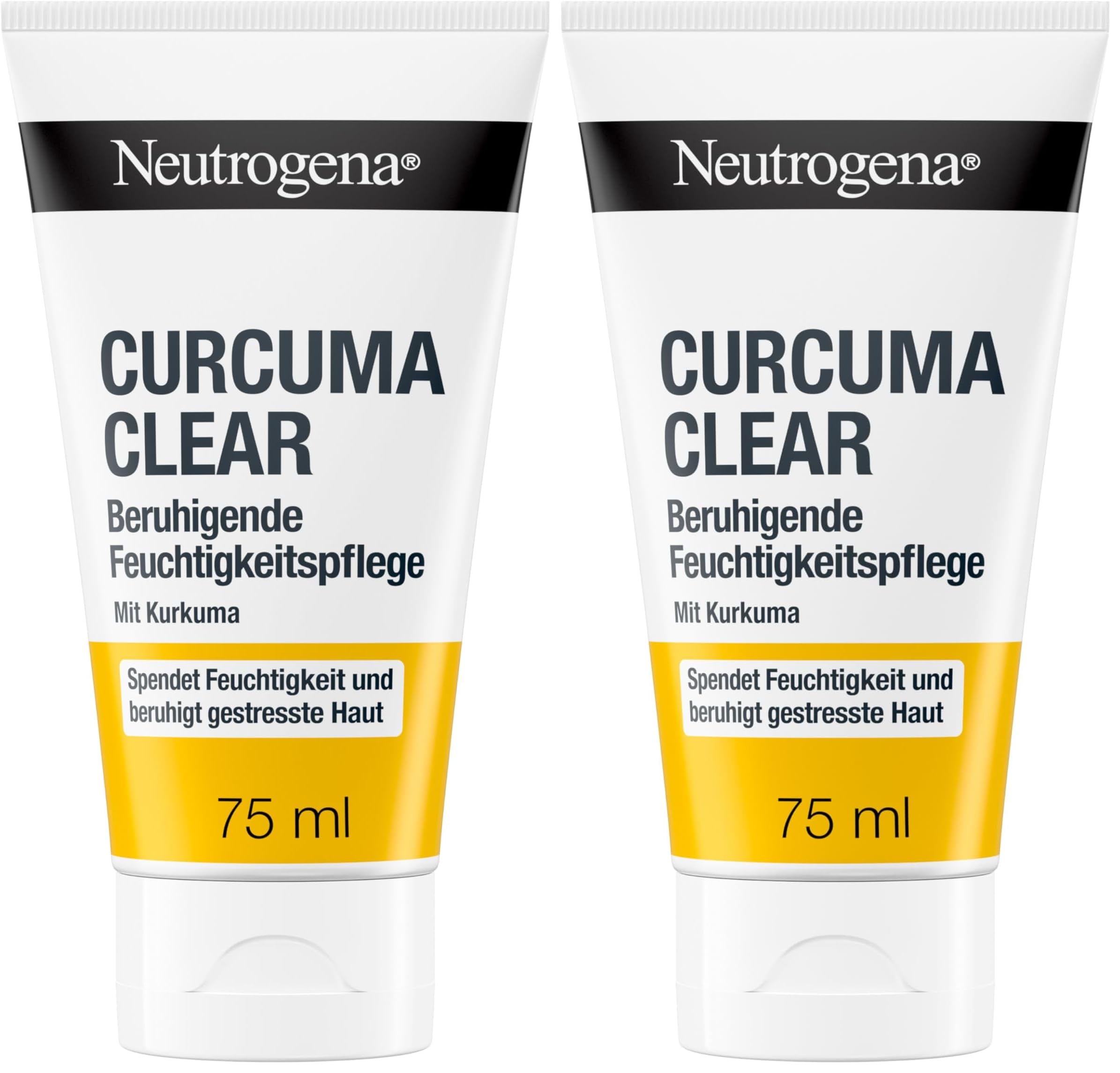 Neutrogena Curcuma Clear Gesichtscreme, Beruhigende Feuchtigkeitscreme, ölfrei, für unreine sensible Haut, 75ml (Packung mit 2)