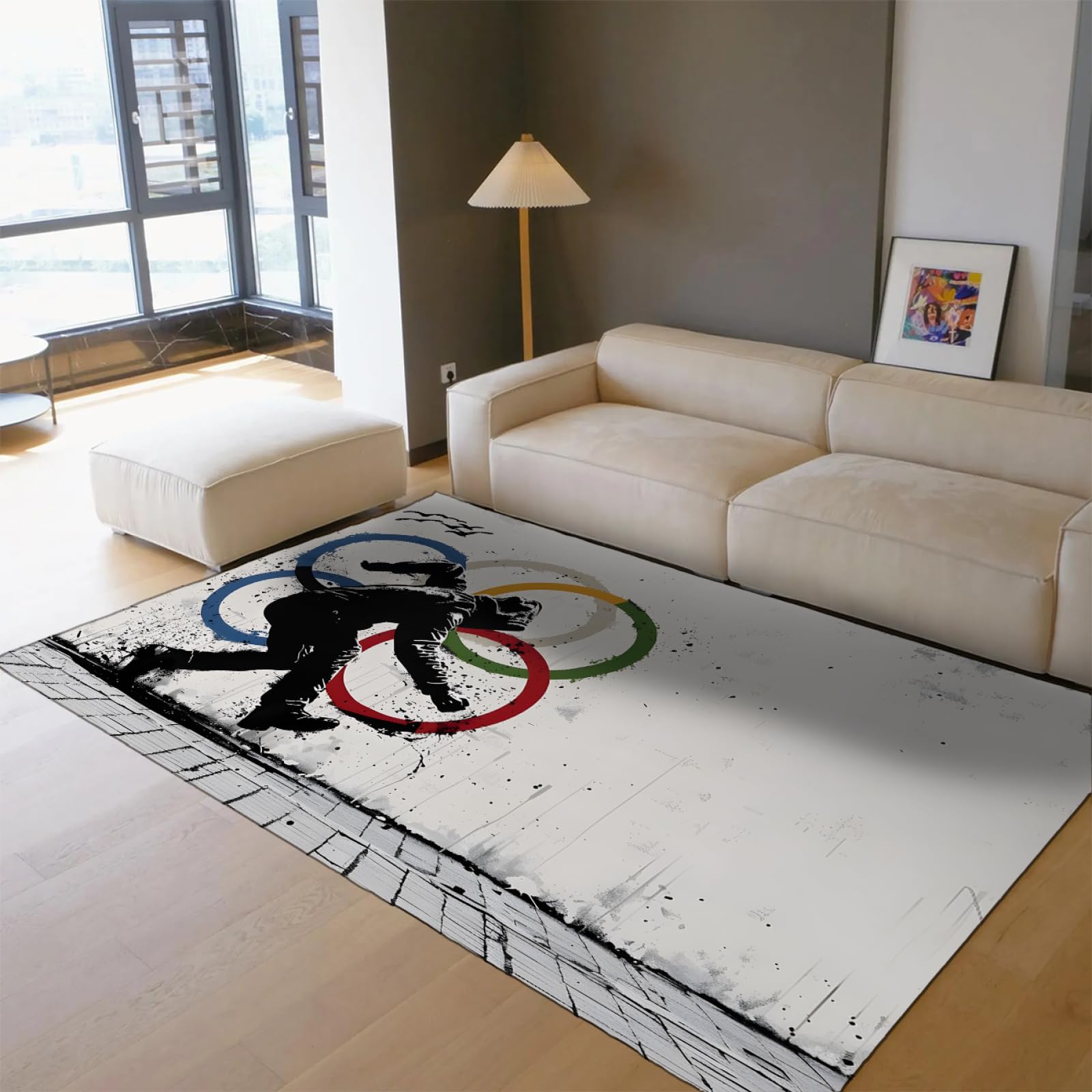 Tapis de sol sport graffiti doux antidérapant salon chambre 60x120