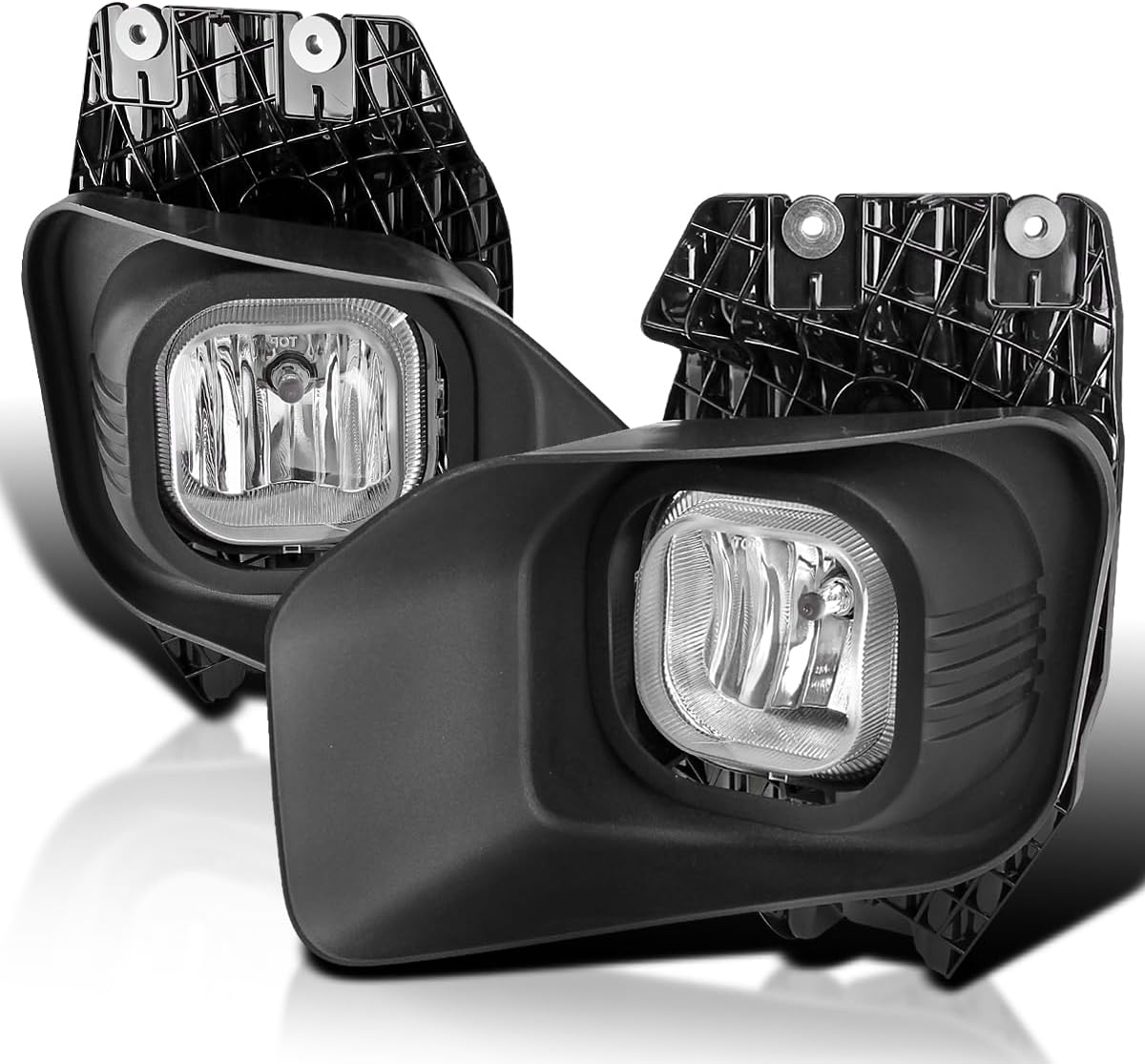 Spec-D Tuning Clear Lens Fog Lights + H10 Bulbs Included Compatible with 2011-2016 Ford F250 F350 F450 F550 Super Duty L+R Pair Assembly