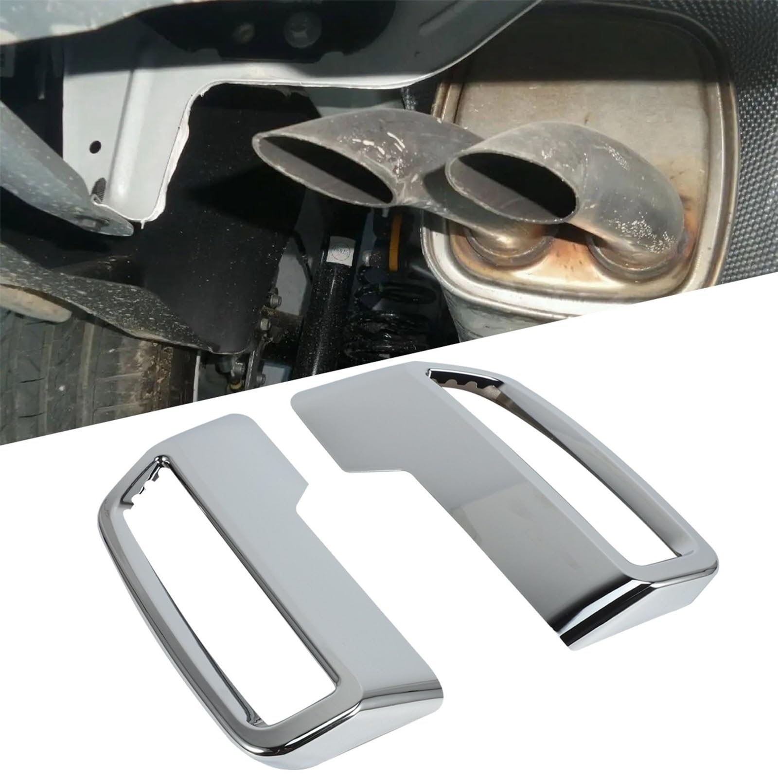 Copertura del tubo terminale del silenziatore di scarico posteriore in ABS compatibile con Peugeot 3008 5008 Allure 2017-2023 Accessori for terminali di scarico decorativi for auto