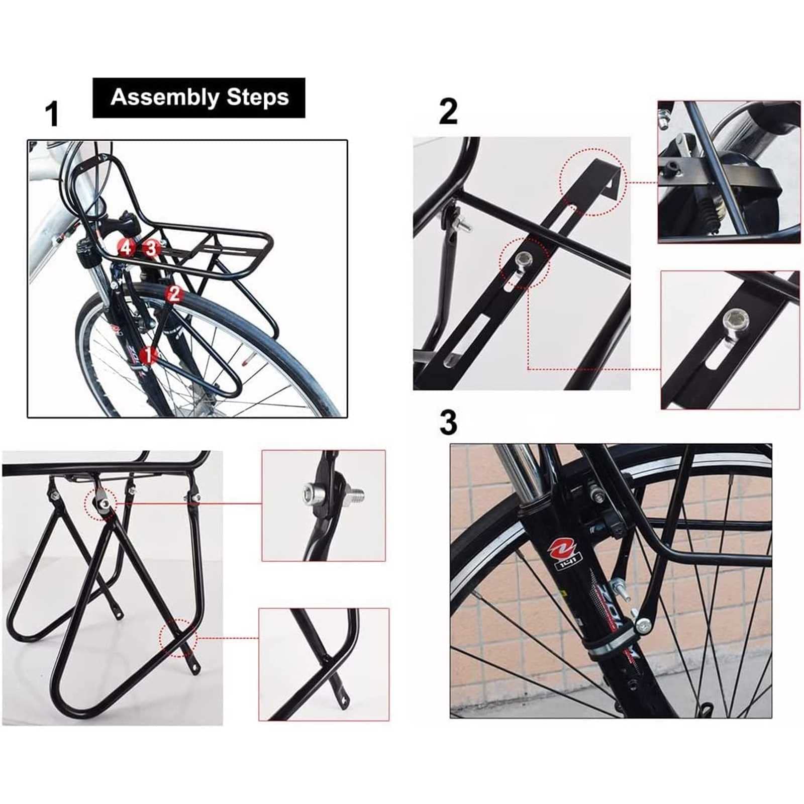 Porte-bagages avant pour vélo porte-bagages pour v... - Grandado