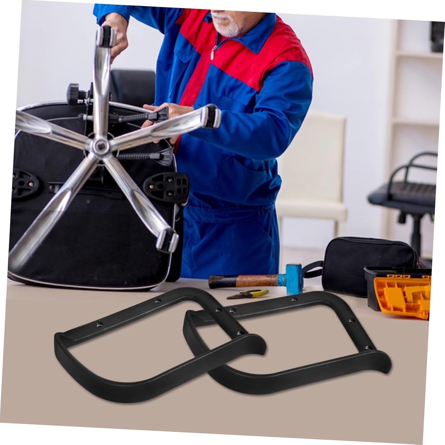 jojofuny Sturdy Office Chair Armrest Replacement Ergonomic Plastic Arm Rests for Gaming and Office Chairs Sturdy Wear-Resistant Arm Pads for Daily Use