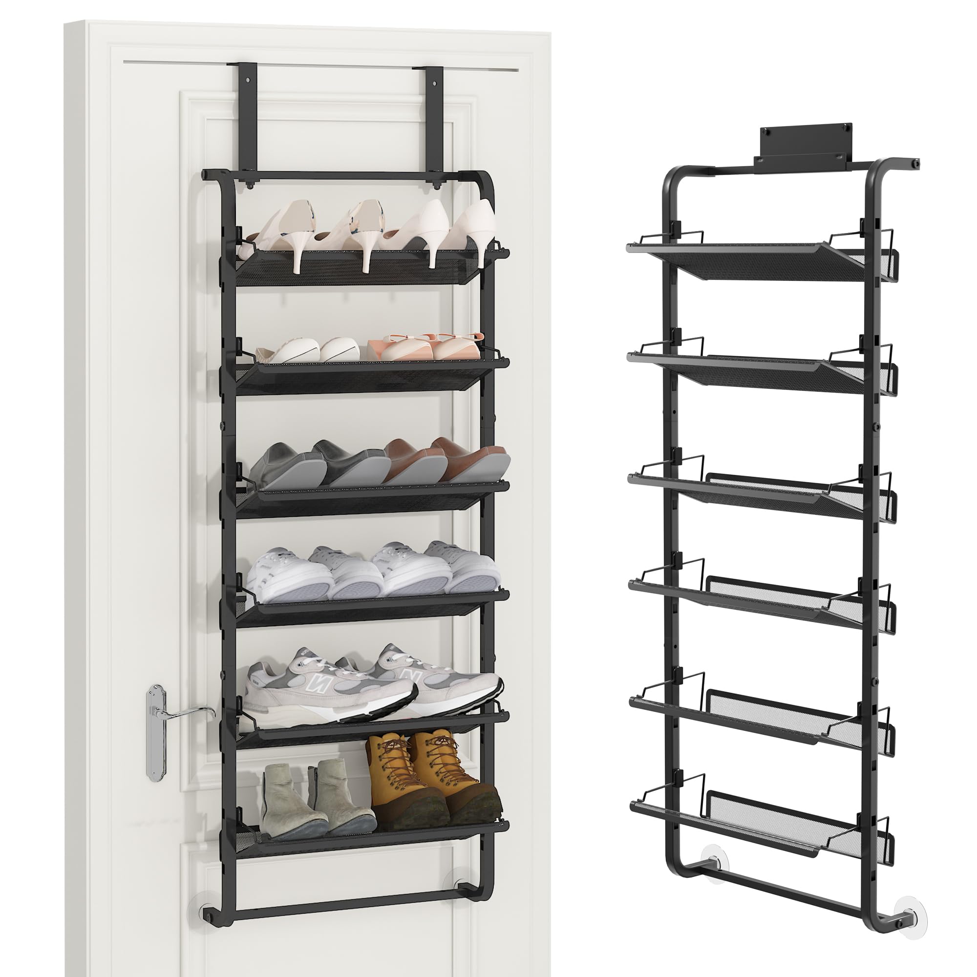 Photo 1 of BUKFEN 6-Tier Adjustable Metal Shoe Rack, Over Door & Wall Mount Organizer