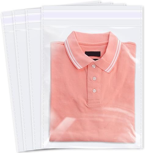 Miniatura 10 de iMailer - 100 bolsas de celofán transparente de 14 x 20 pulgadas - Bolsas de polietileno de celofán autosellables resellables para ropa, camisetas,