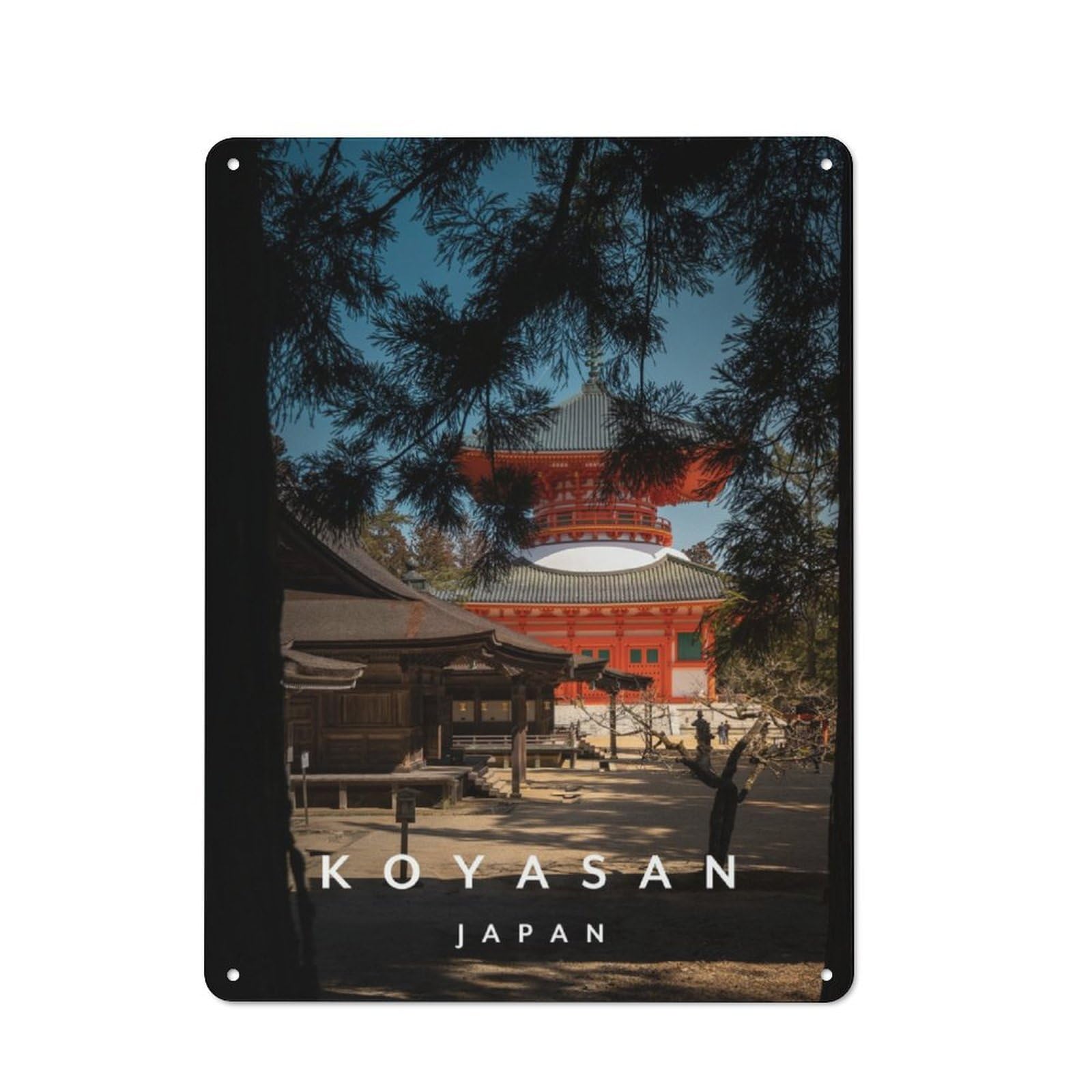 Junmoney Koyasan Tin Wall Plaque 40X30cm With For Hobby Room Or Studio, For Updating Hobby Room And Studio After Moving