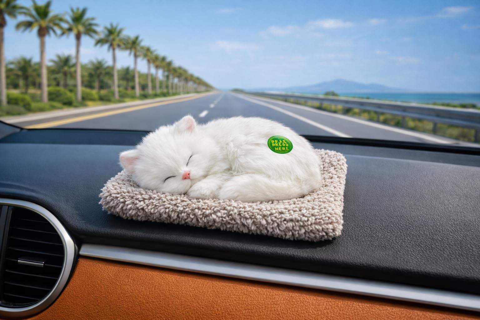 Cute Sleeping Cat Soft Toy with Meow Sound,Cushion for Car Dashboard & Home Décor | Soft Plush Stuffed Animal Pillow for Kids & Gifting (Pure Whithe, Medium)-image-37