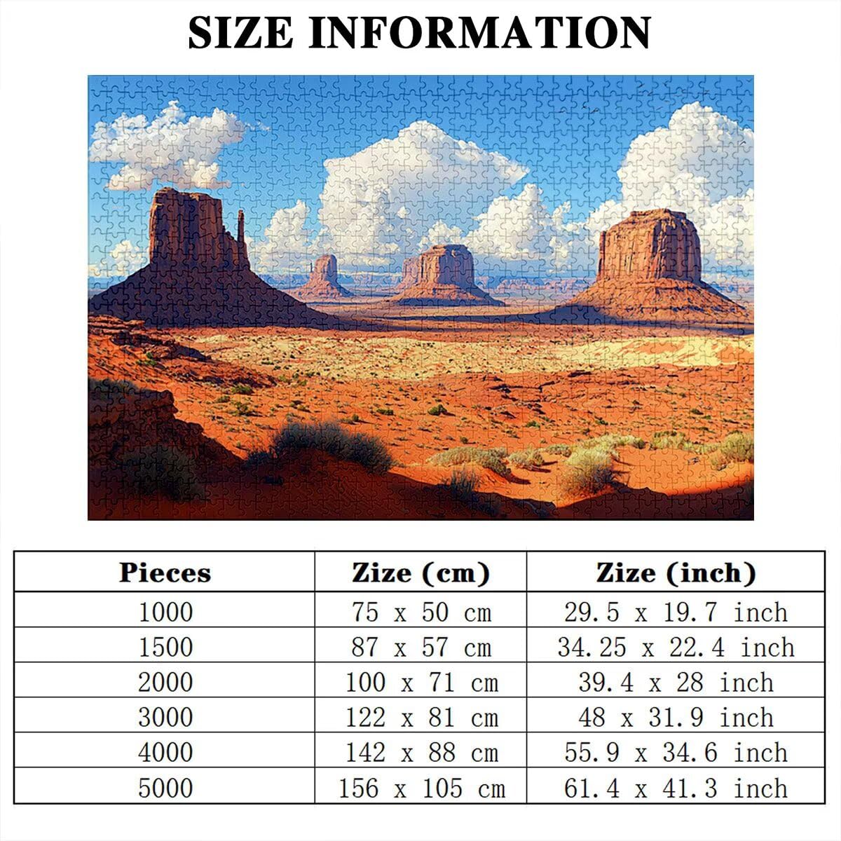 Puzzle 2000 elementów, krajobraz, pustynia, 2000 elementów, drewniane puzzle dla dorosłych, trudna łamigłówka, gra logiczna dla całej rodziny, drewniane puzzle do dekoracji salonu, na prezenty, Q-54