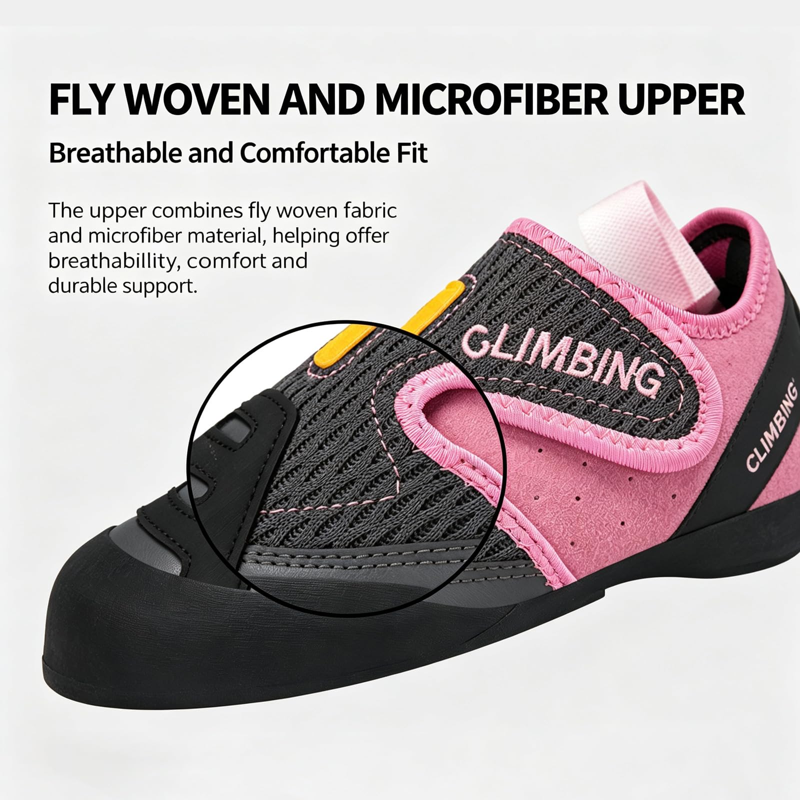 Zapatos de escalada Goma pegajosa Zapatillas Entrenamiento Boulder Modelo slip-on Refuerzo en la puntera Tallas: 32-44 Con cinta adhesiva FáCil De Poner Quitar para Gimnasio y Escalada