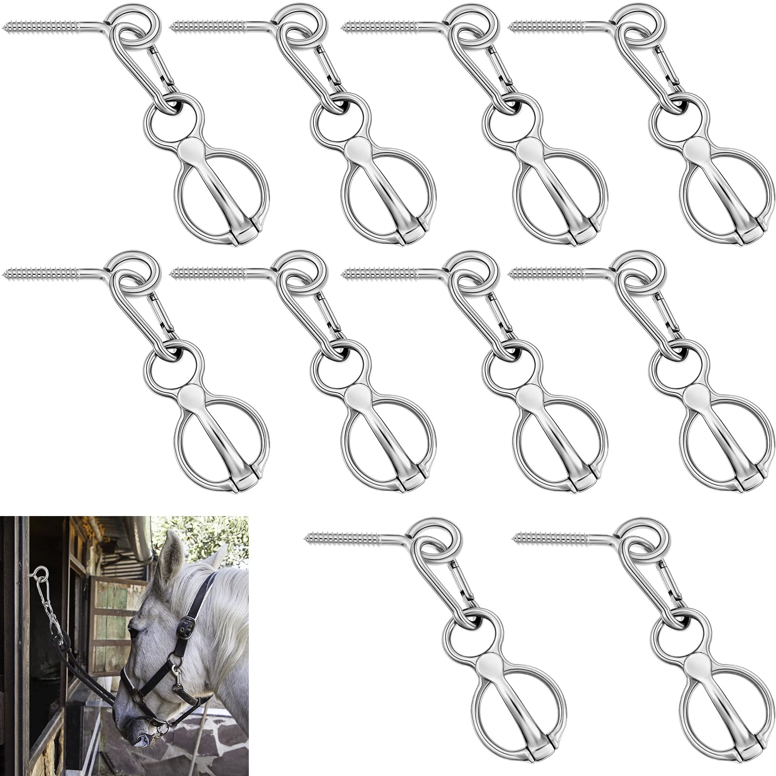 Anneau De Cravate De Sécurité Pour Cheval - Acier Inoxydable - Ferme équestre