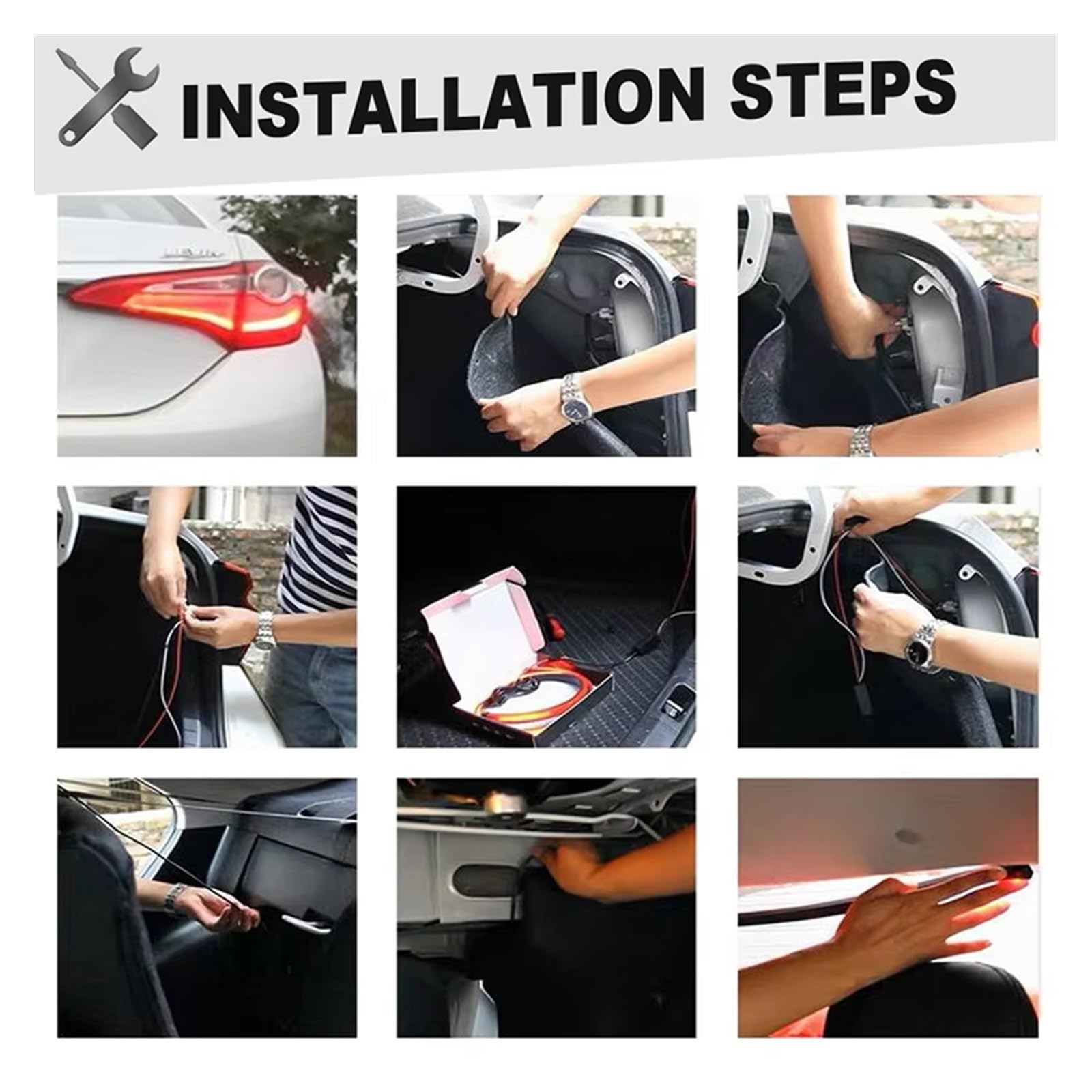 Luce Terza frenata Alto Terza striscia di freno per auto Fanale posteriore a LED da 100 cm 40 pollici Lampada segnalazione pericolo flash 12V Fanale Terzo Stop