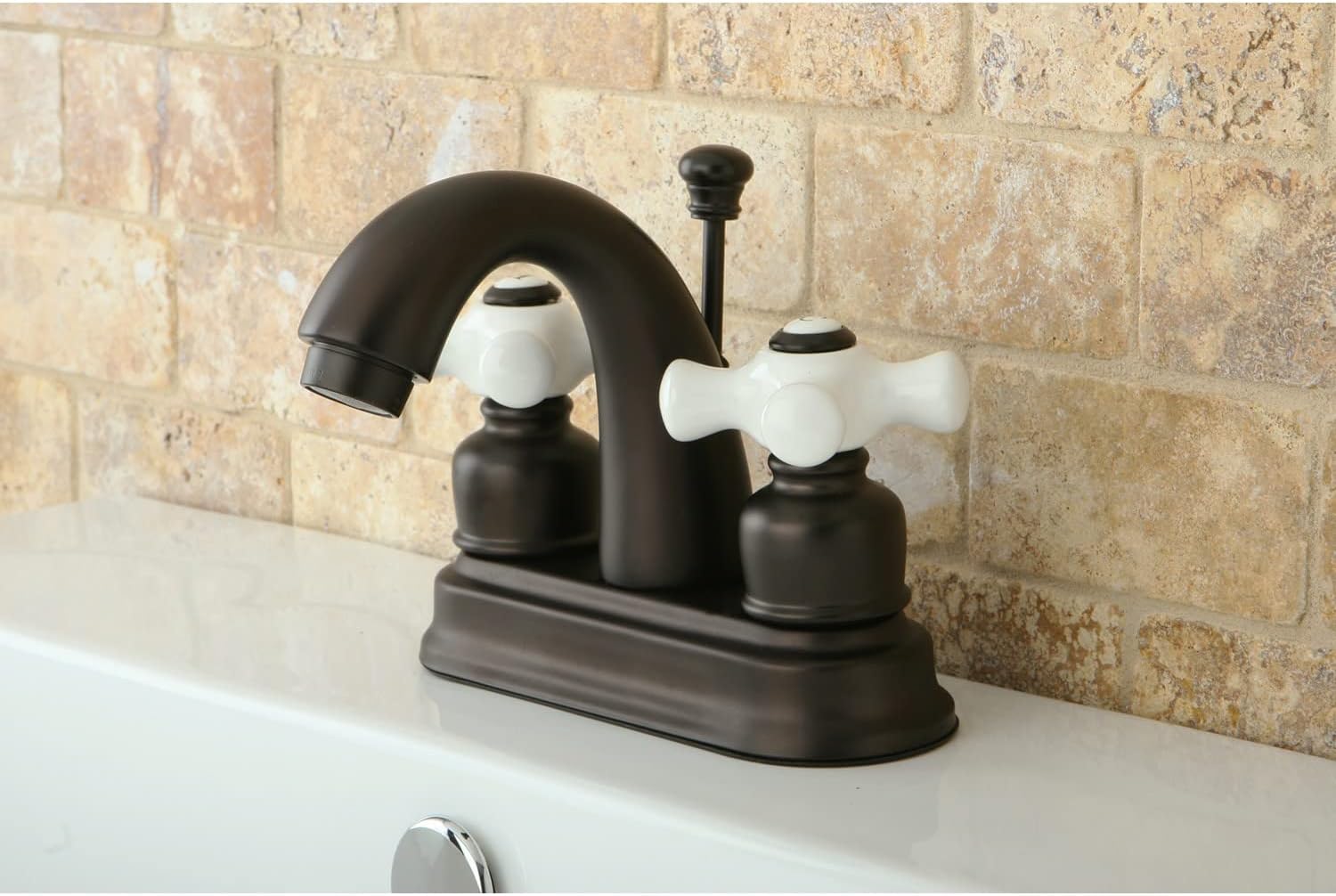 Kingston Brass KB5611PX 4-Inch Centerset Lavatory Faucet, Polished Chrome