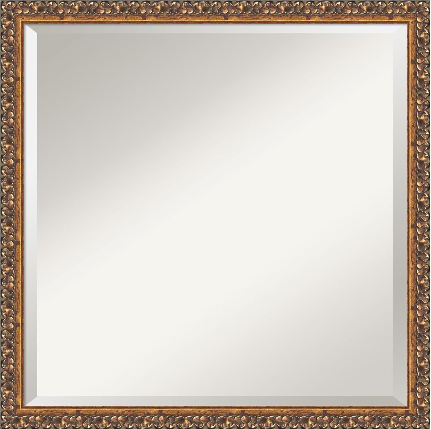 Amanti Art Bronze Bathroom Mirror for Over Sink, 22x22 Antique Bronze Square Vanity Mirror, Medium Traditional Wood Frame, Hangs Horizonally and Vertically, Bathroom Wall Decor, Beveled Edge