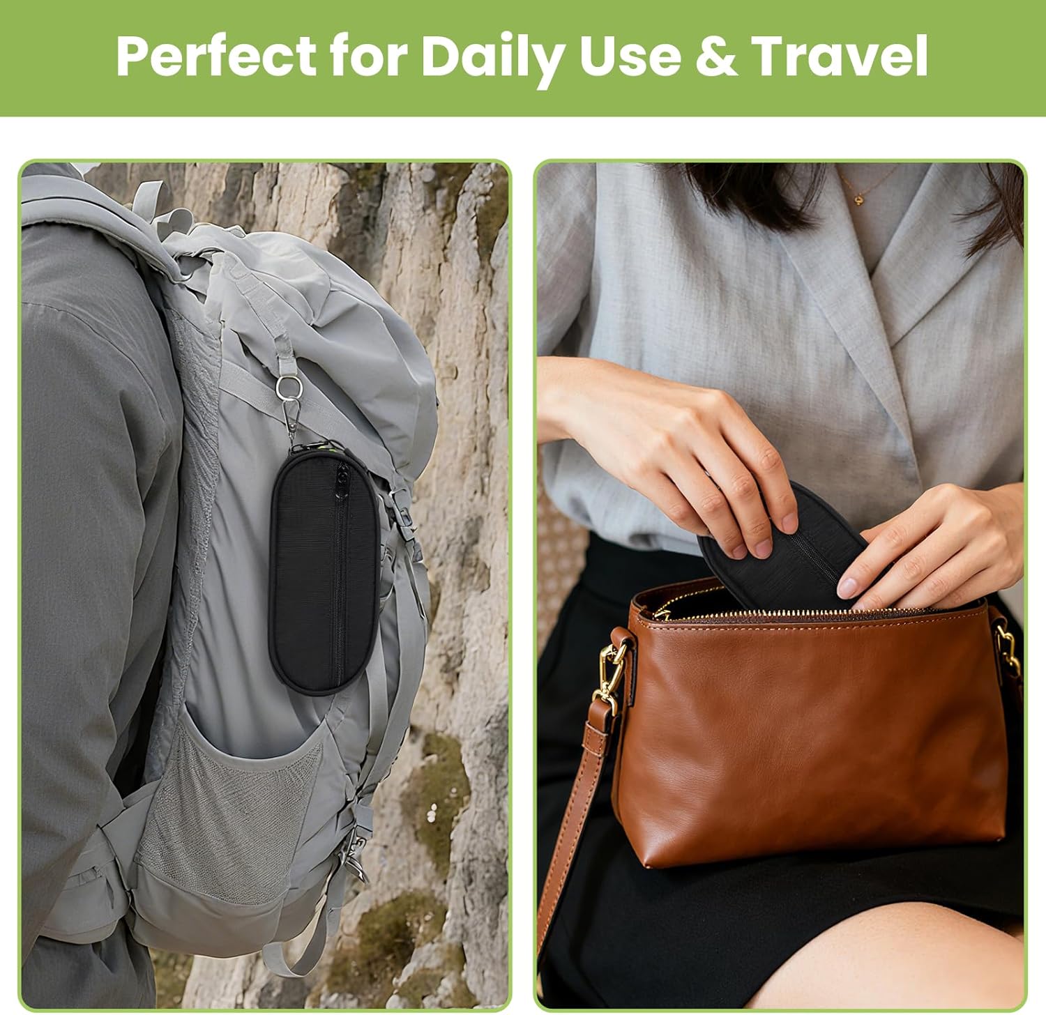 Double Glasses Case Zipper Soft Lightweight Sunglasses Eyeglass Case with Carabiner Clip & Side Pocket for Travel - Image 7