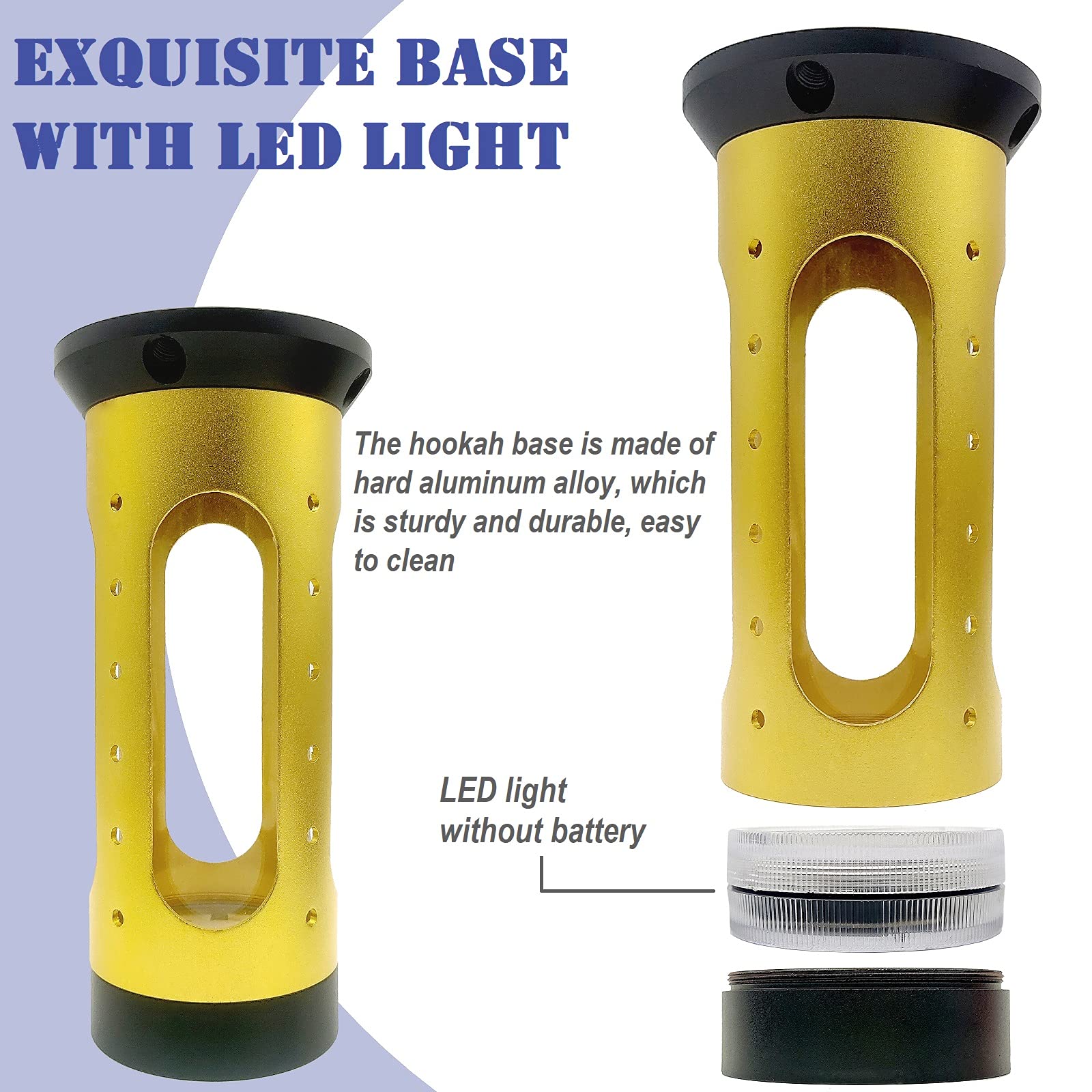 DITOSH Hookah Set Complete Modern Rocket Shape Shisha Kit with LED