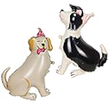 2PCS Self Standing Dog Animal Balloons Cute Pet Puppy Birthday Foil Balloon For Kids Gift Animal Dog Themed Birthday Baby Shower Pet Party Decorations Supplies