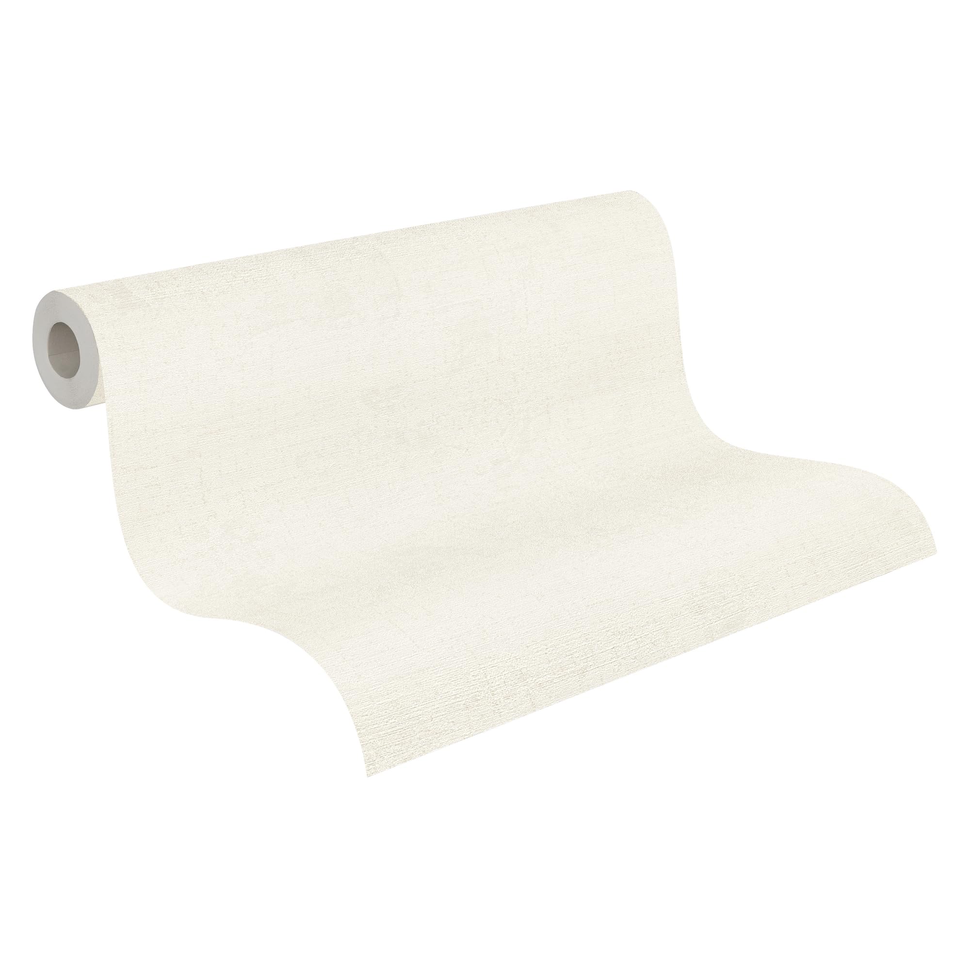 Livingwalls carta da parati TNT con struttura tessile in bianco, beige – carta da parati a tinta unita 10,05 m x 0,53 m design di COSMOPOLITAN – 790661