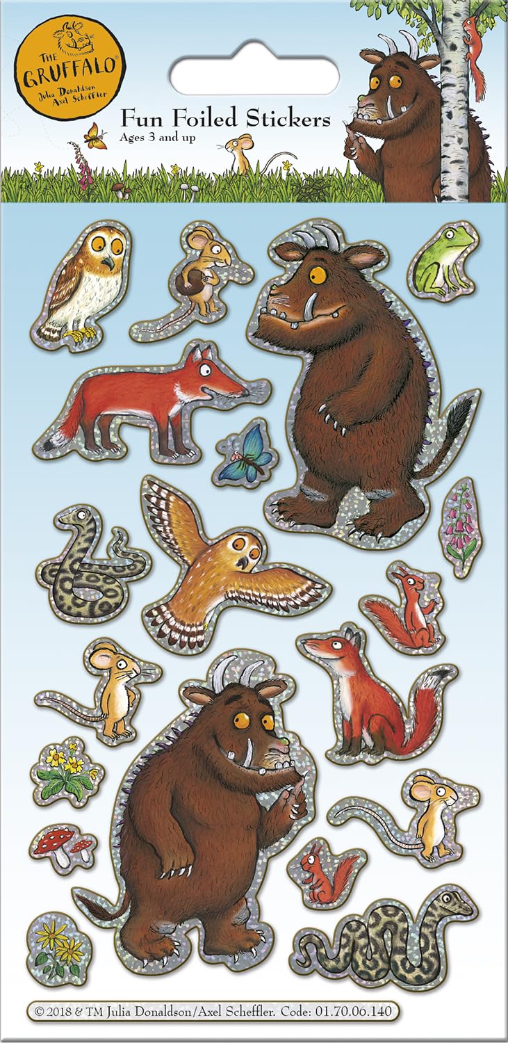 Paper Projects 01.70.06.140 The Gruffalo Sparkly Reusable Stickers, Blue, 19.5cm x 9.5cm