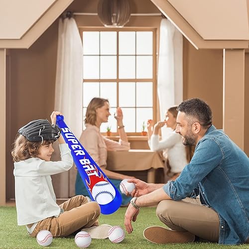 Miniatura 5 de durony 12 juegos de bates de béisbol inflables y mini espuma de béisbol deportes pelota de estrés deportes regalos de fiesta para fiesta de béisbol,