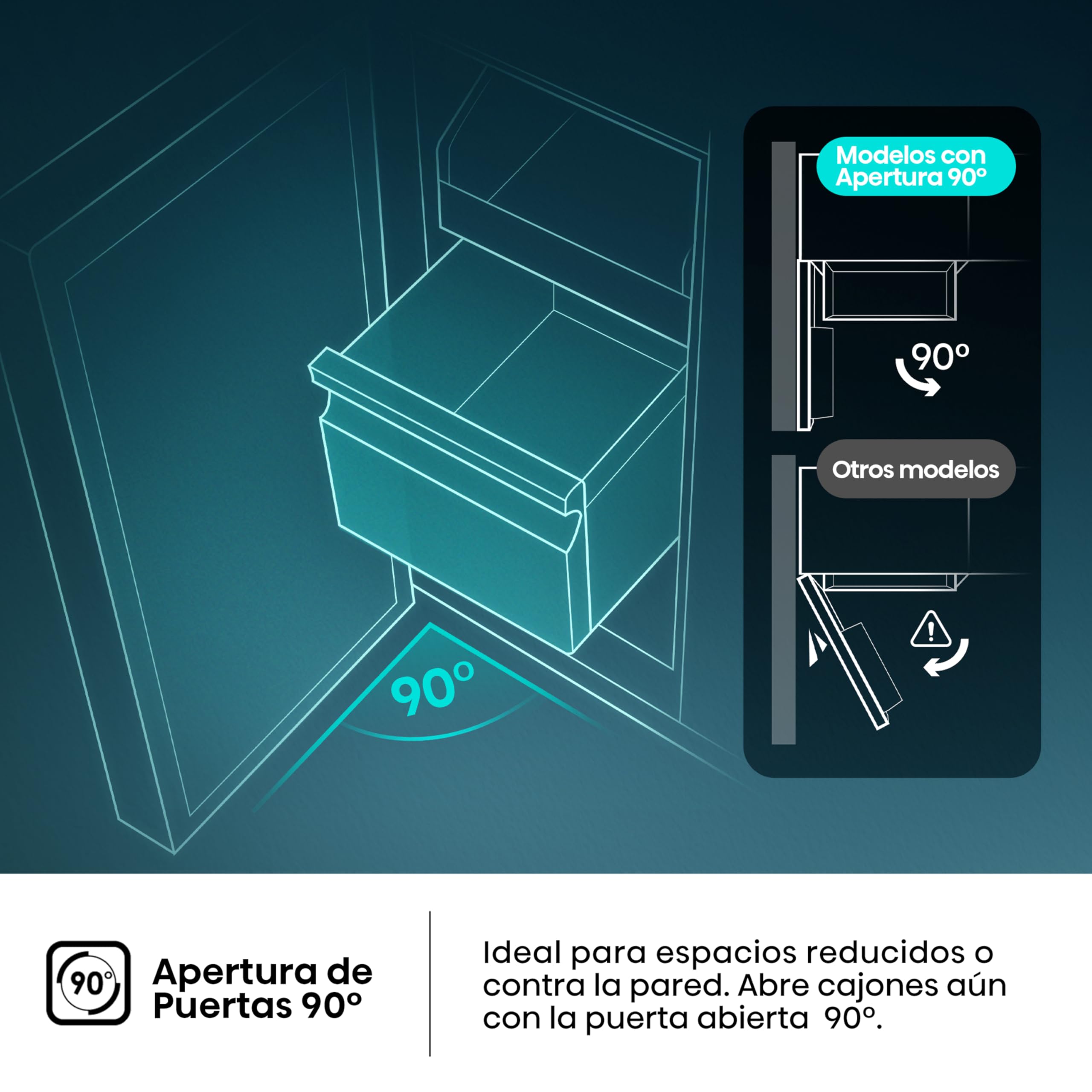 Hisense FT3K310SEWE Congelador, 1 Puerta De Libre Instalación Kitchen Fit, Class E, 312 L, Alto 185.6 cm x Ancho 59.5 cm, Color Blanco, Ventilación Inferior, Apertura de Puerta 90 Grados