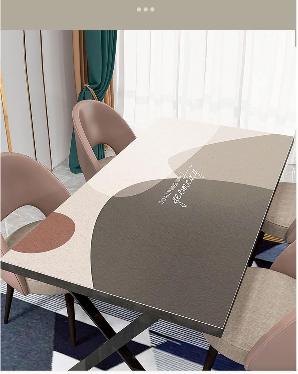 Leather Tablecloth Waterproof and Oilproof Rectangular Table Mat PVC Coffee Table Mat Tablecloth,A,80 * 80cm