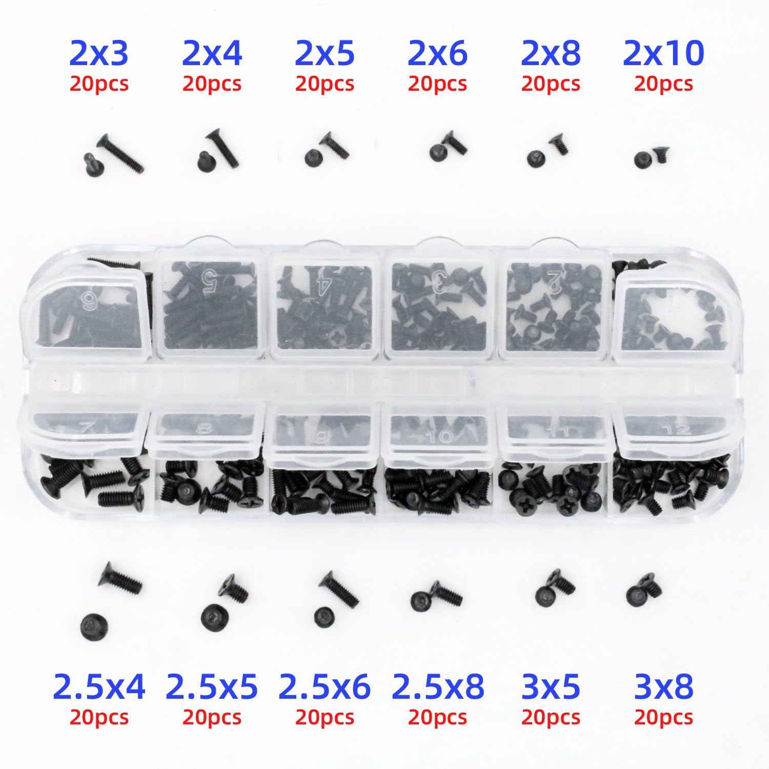 Amazon.co.jp: PC ネジセット ねじ 240本入り 12種類 M2 M2.5 M3